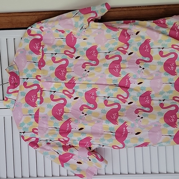 The Nutter Made in the USA Flamingo/Pineapple Collared Tee Shirt - Picture 7 of 7